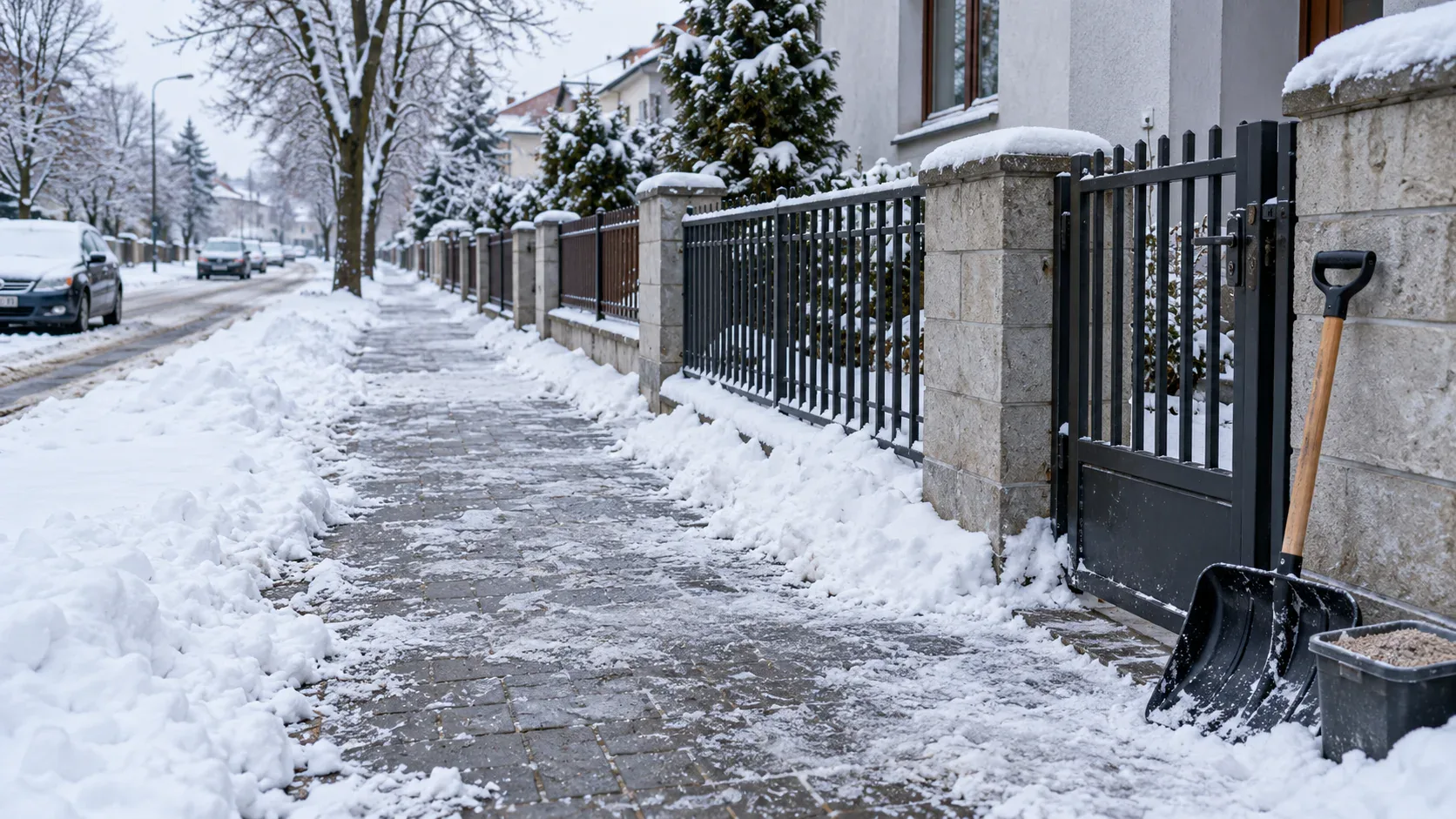 Kto odpowiada za odśnieżanie chodnika przy posesji w Płocku?